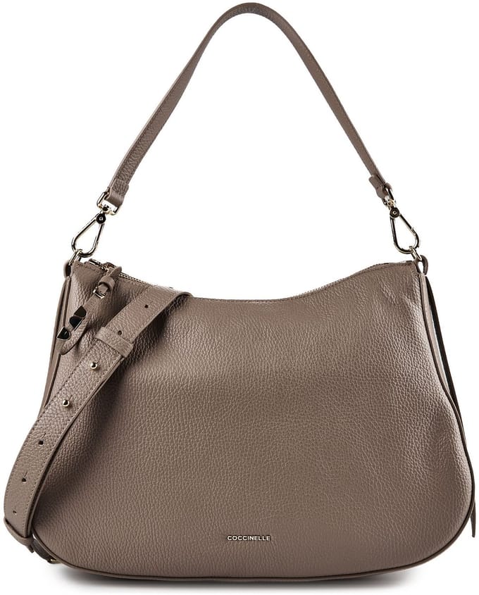 Coccinelle Nory Schoudertas Leder 37 cm - Dames - warm taupe