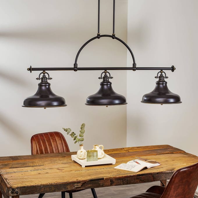 Quoizel LED Hanglamp Emery | 3X E27 Max 60W | Dimbaar | Palladian Bronze