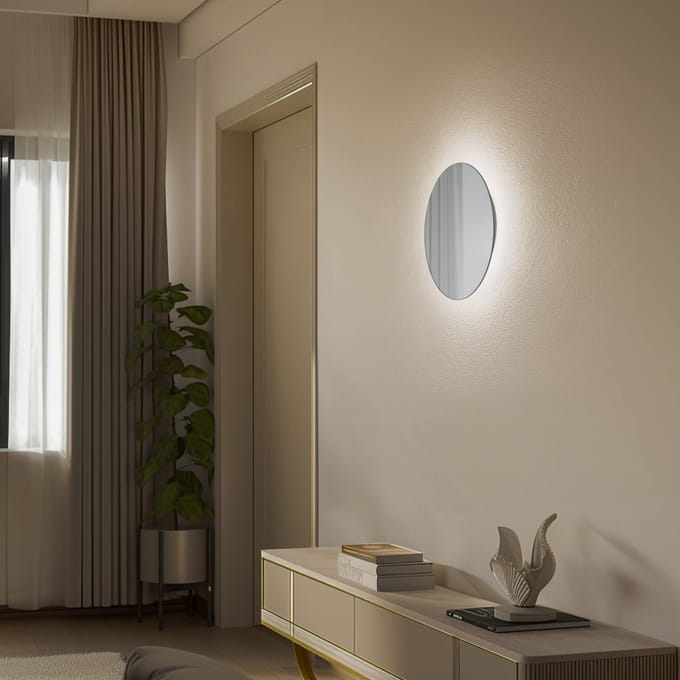 Nowodvorski Lighting LED-spiegel Ring M, Ø 29 cm, glas, warmwit