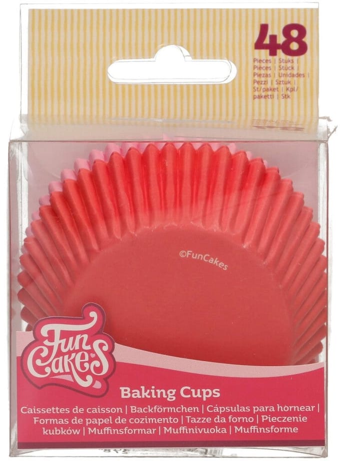 FunCakes Baking Cups - Roze, Rood - 48 Stuks - Cupcake Vormpjes Papier