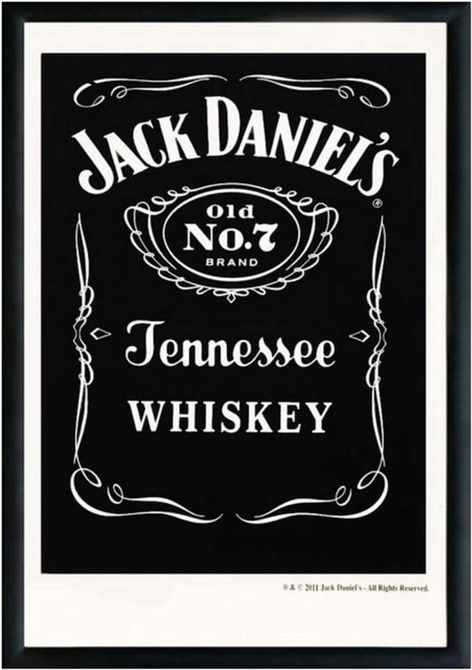 Wandspiegel met Jack Daniels Black Opdruk, 20x30 cm