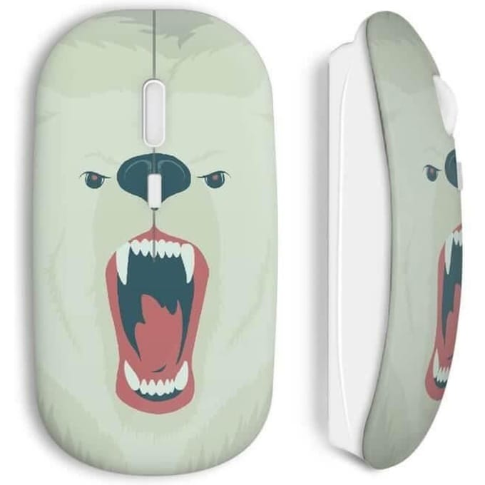 Souris - Ourson - Blanc - Sans Fil - USB - Compatible Mac et PC