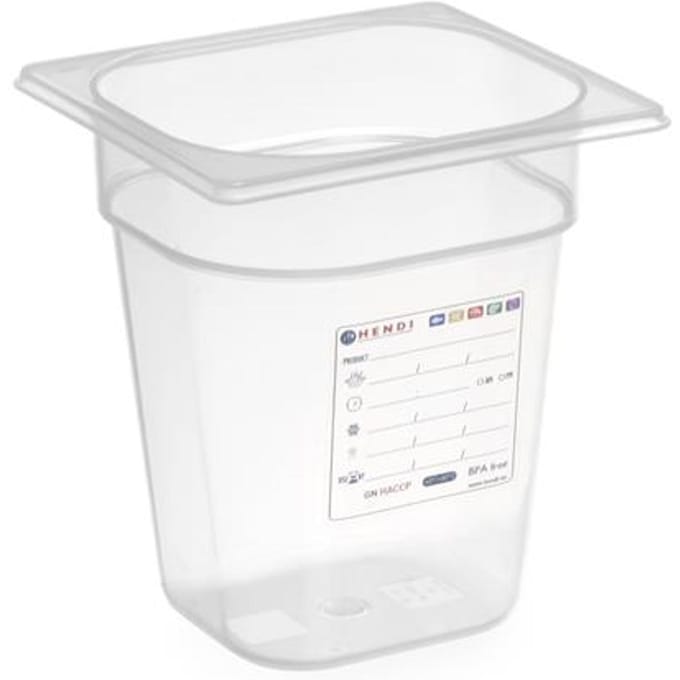HENDI Gastronorm container – luchtdicht – 2,4L – transparant – 176x162x150 mm