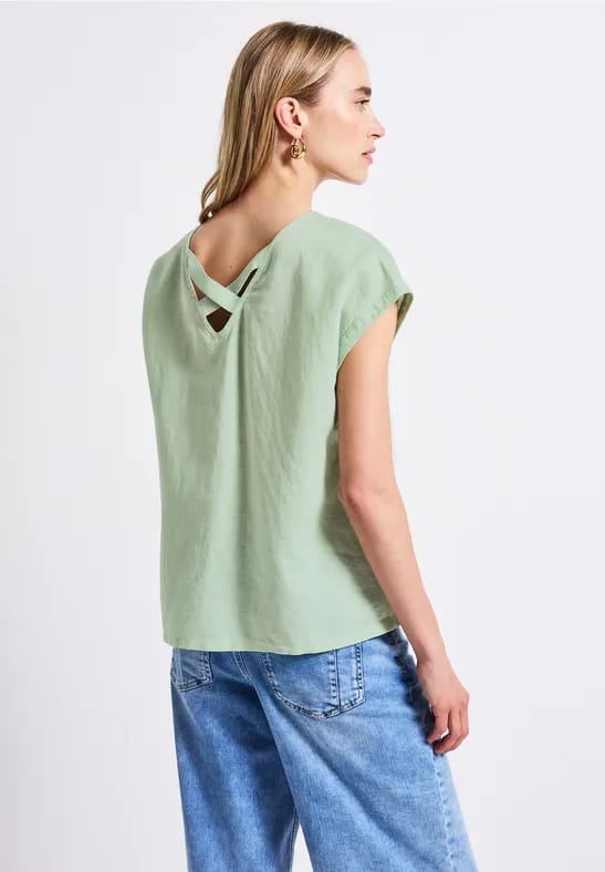Linnen blouse met linten
