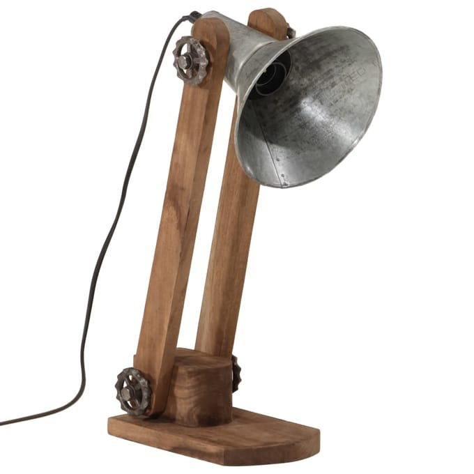 vidaXL Bureaulamp 25 W E27 23x13x52 cm vintage zilverkleurig