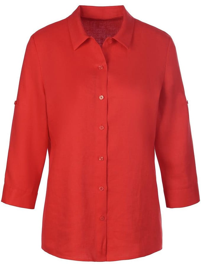 Blouse 100% linnen Van Peter Hahn rood