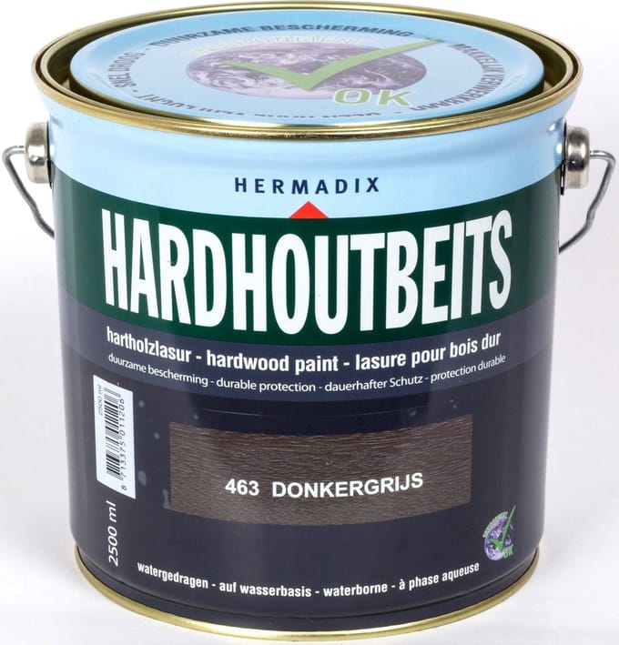 Hermadix Hardhout Beits - 2,5 liter - 463 Donkergrijs