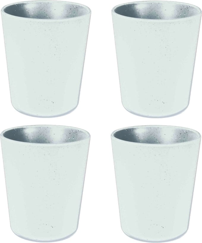 Excellent Houseware Onbreekbare bekers - 8x - wit - melamine - 450 ml