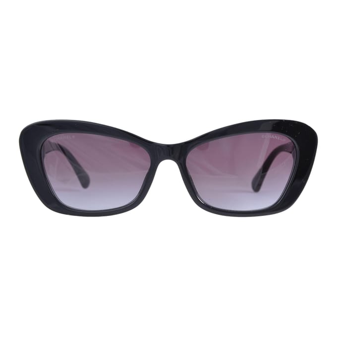 Lunettes de soleil Chanel Chic Casual Papillon Lunettes de soleil femme CH5481H1716S6 Basic Packaging-Eyeglass Case+Box,56,Black
