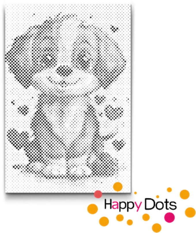 HappyDots DOT Painting Honden 17 - Stippelschilderij 20x30cm