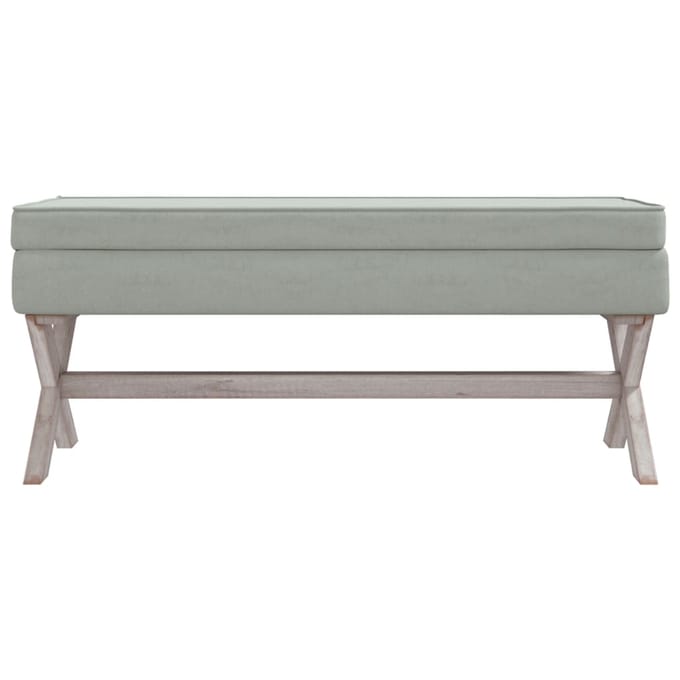 vidaXL - Opbergkruk - 110x45x49 - cm - fluweel - lichtgrijs