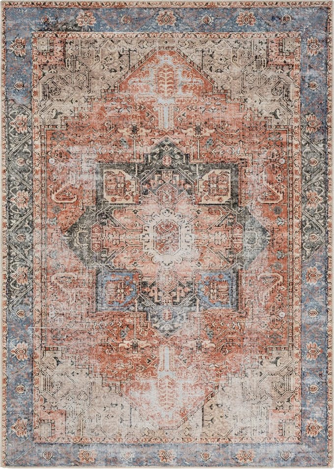 SURYA - LANA - Wasbaar oosters tapijt - Rood/Blauw