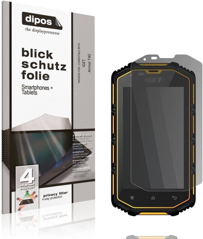 dipos – Matte Privacy Screenprotector geschikt voor iGET Armor T40 | Anti-Spy Beschermfolie