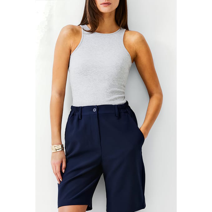French Connection Tailored Short Dk Navy Size: 12 | Shorts Outlet | Dames | Blauw