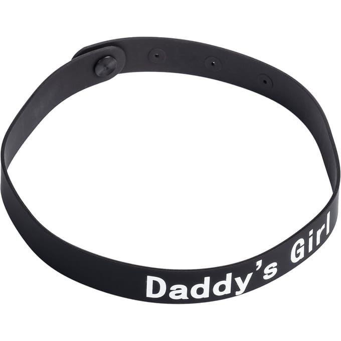 Rimba - Halsband - Collar Met Tekst - DADDY'S GIRL - Siliconen - Zwart