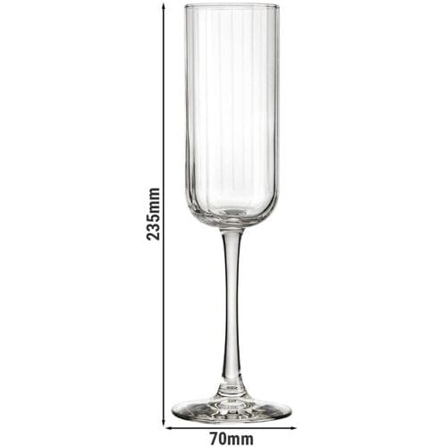 Libbey Linear Champagneglazen - Sektglazen Set - Transparant Geperst Glas - 222 ml - 12 Stuks