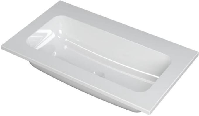 INK Faktor Wastafel Polystone Centraal Zonder Kraangat - 800x450x15 mm - Glans Wit
