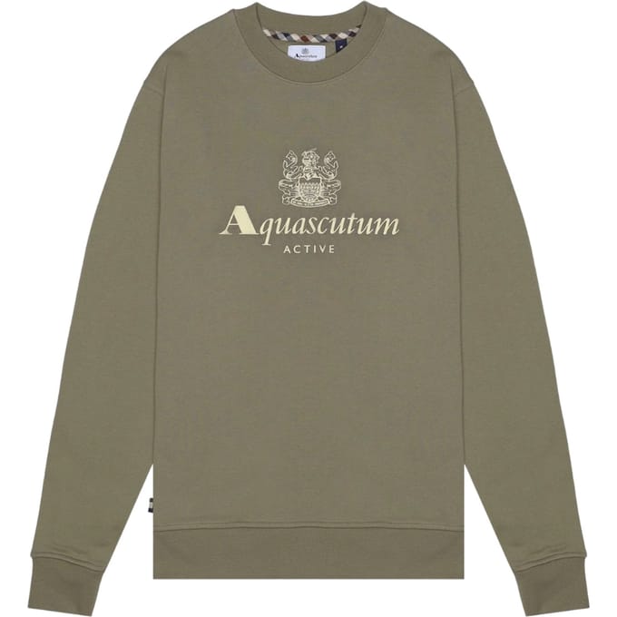 Aquascutum Active Big Logo Crewneck Army Green