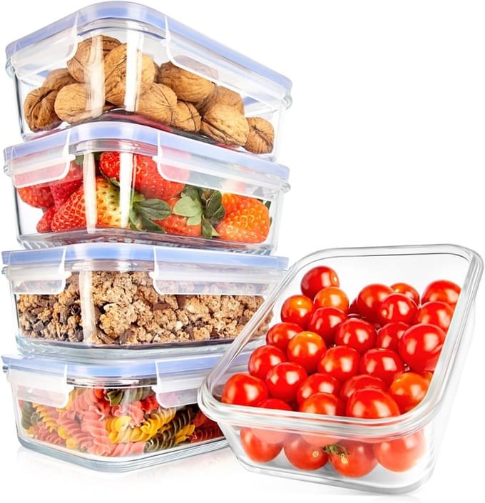TIM® Diepvriesbakjes - Vershoudbakjes - Magnetron Bakjes Met Deksel - Blauw - 7cm x 15cm x 19cm