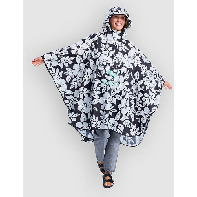 Roxy Midnight Rain Poncho Grijs Vrouw