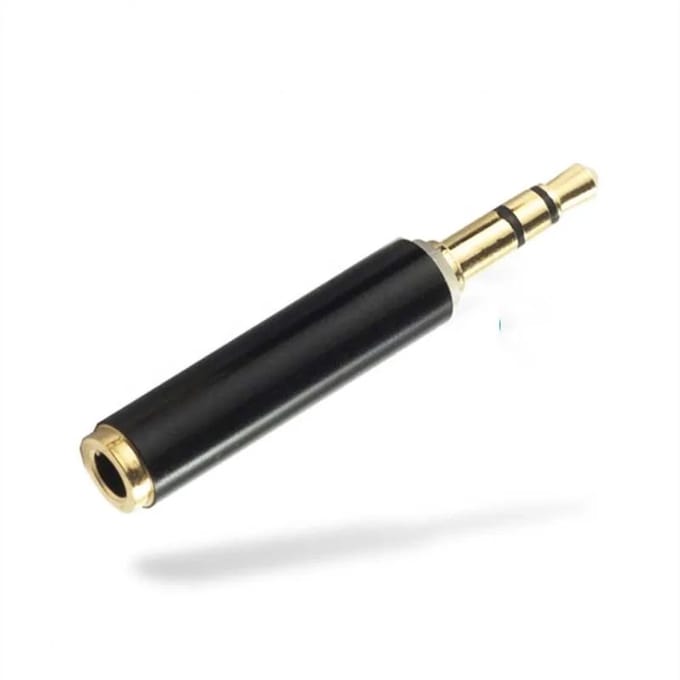 DrPhone JackSync 3.5mm Jack Adapter 4 Pin naar 3 Pin Audio Verloopstekker Universeel Zwart Goud