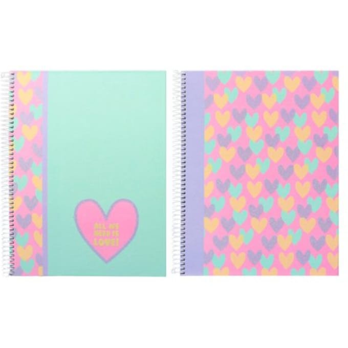 B'log hearts - schrift spiraal hardcover a4, geruit