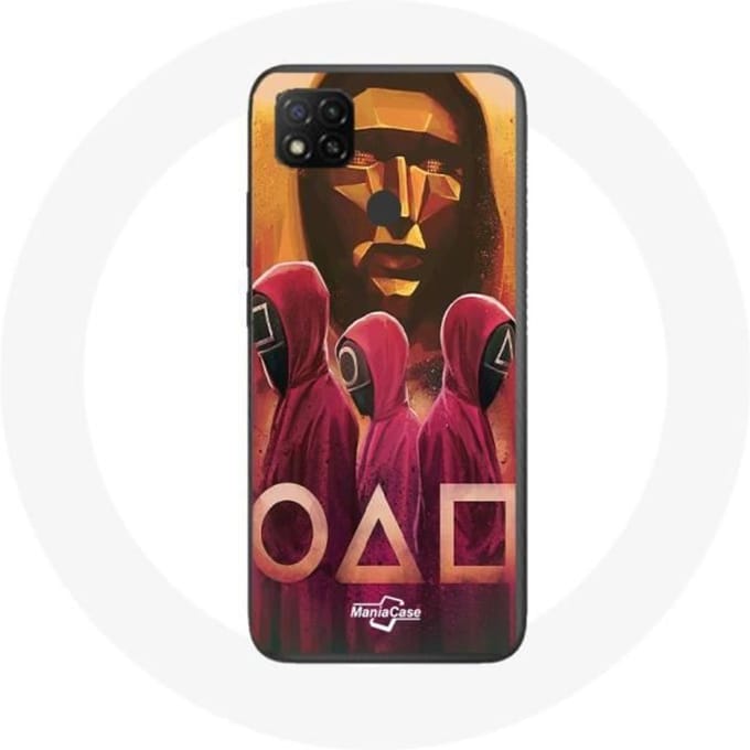 Coque Xiaomi Redmi 9C Squid Game Masques Triangle carré et Cercle dessin
