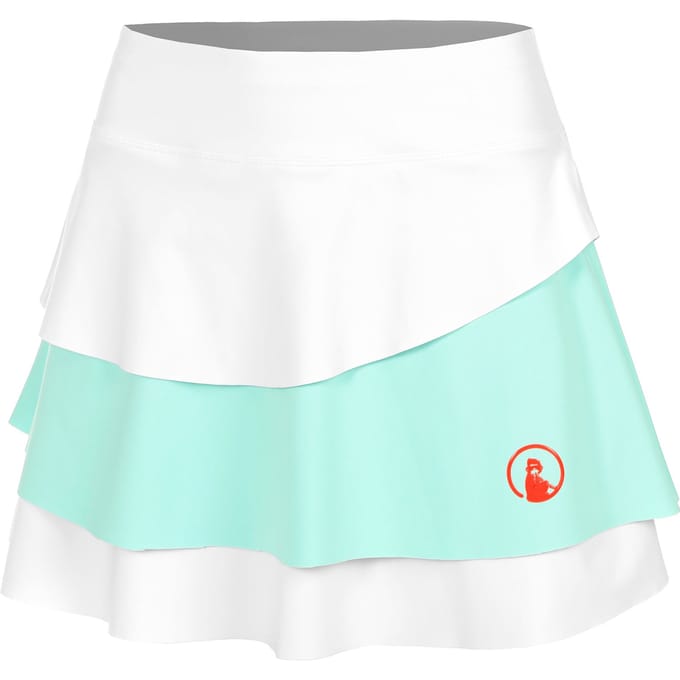 Quiet Please Wild Flounce Rok Dames-Wit,Turkoois
