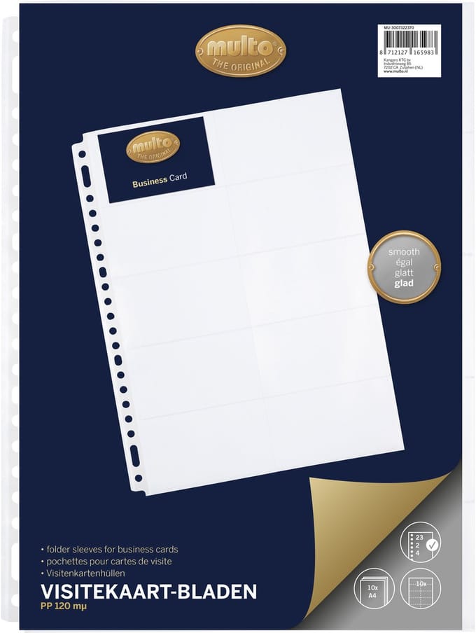 Multo showtassen voor visitekaarten - A4 - 23-rings - 10 stuks