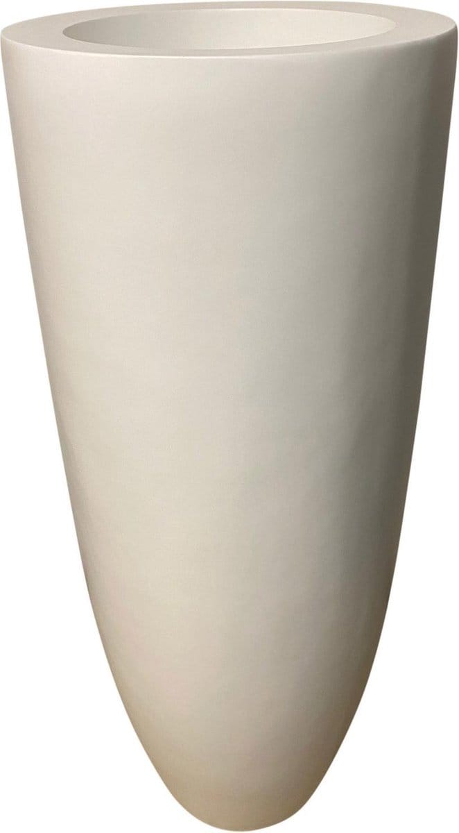 bloempot fiberstone mat wit hoog 90 cm voor binnen en buiten