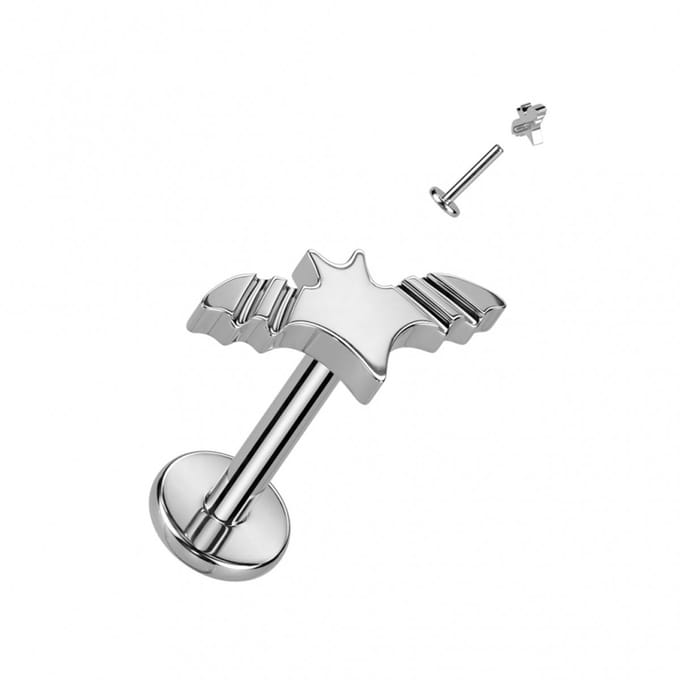 Piercing titanium bat 1.2x8 - zilver - LMPiercings