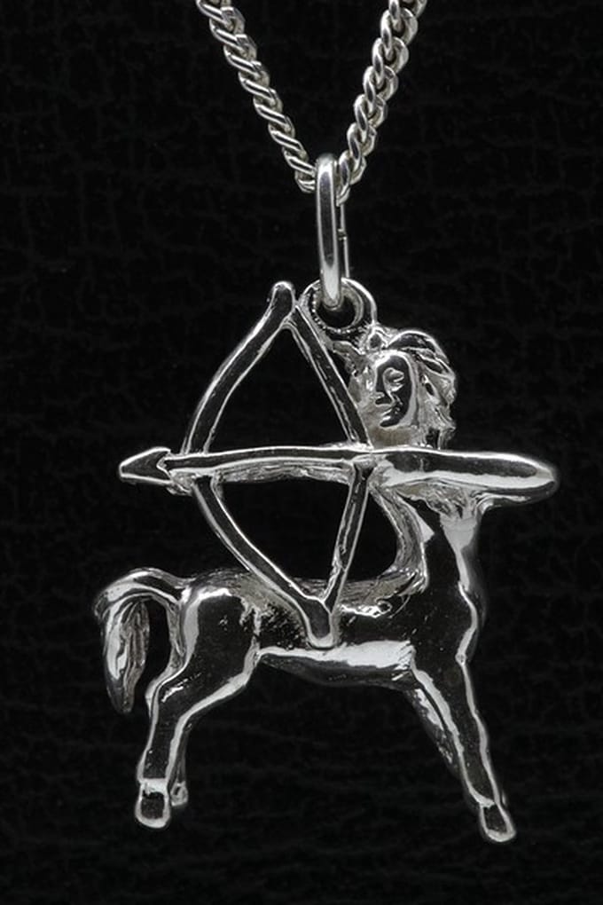 Zilveren Sterrenbeeld Boogschutter ketting hanger - groot