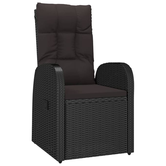 vidaXL - 9-delige - Tuinset - poly - rattan - zwart