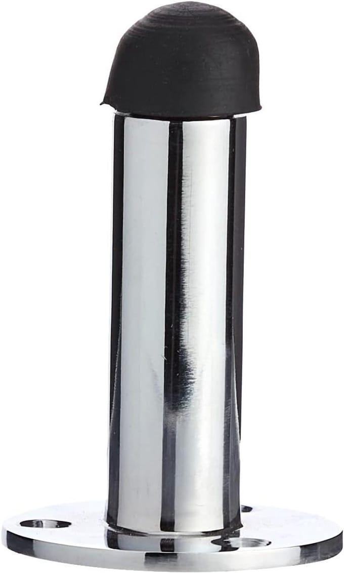 Deur Stopper - Deurstopper Pal - Deuren Beschermen - Schroefverbinding Bodem - 63 mm - Chroom