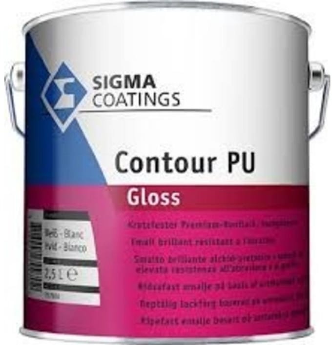 Sigma Contour PU Gloss / Sigma Hoogglans Houtlak - 2.5L - Wit