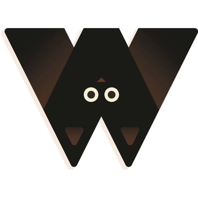 DJECO houten letter designed animal W