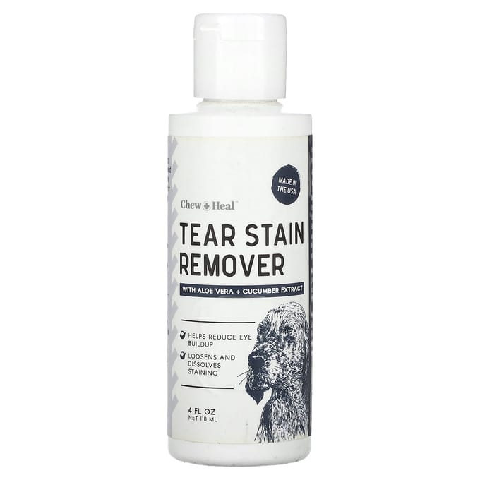 Mâcher + Guérir, Dissolvant de taches de larmes, 4 fl oz (118ml) white