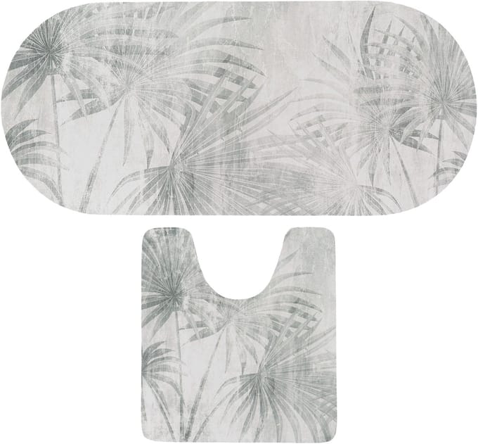 Tendance badkamer matten set Urban Oasis - toiletmat/badmat lang - microfiber - antislip