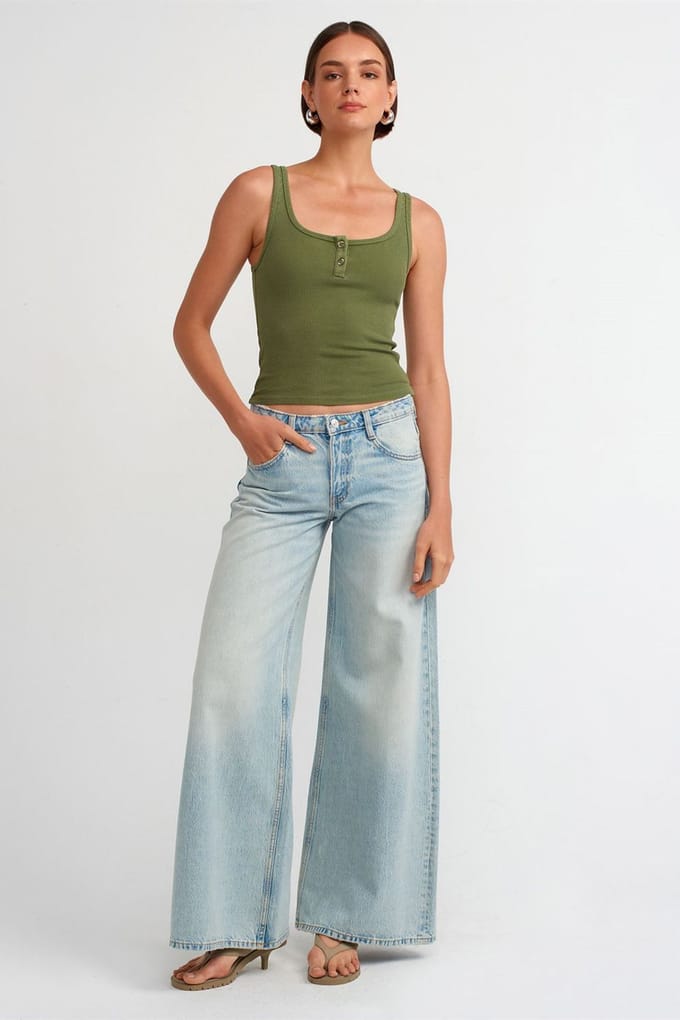 Mouwloze Slim-fit Jersey Blouse