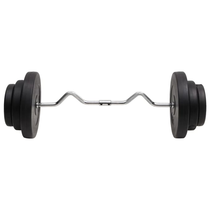 vidaXL - Halter - gebogen - met - gewichten - 60 - kg
