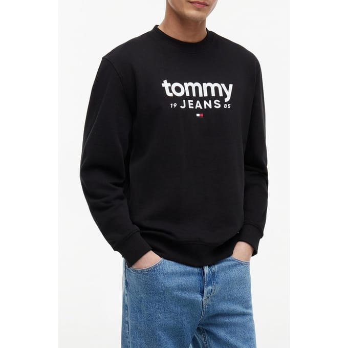 Tommy Hilfiger Graphic Crewneck Black Größe: M | Pullover Outlet | Herren | Schwarz