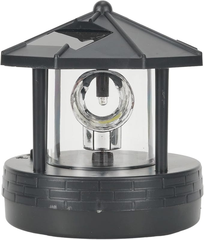 Zonne-energie Vuurtoren Tuinlamp met 360 Graden Draaibare LED