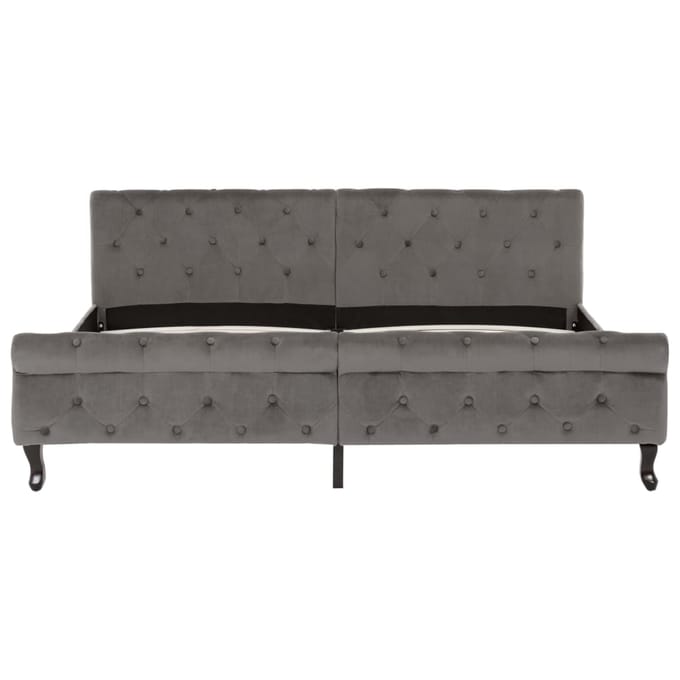 vidaXL - Bedframe - fluweel - grijs - 180x200 - cm
