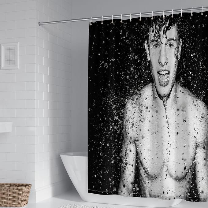 Rideau de douche imperméable épaissi Impression numérique Impression par transfert thermique Venez à l'image pour personnaliser 90*180cm white