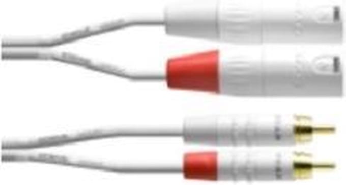 Cordial Audiokabel XLR m-Cinch 3,0m Rean stekker CFU 3 MC-SNOW - Audio kabel