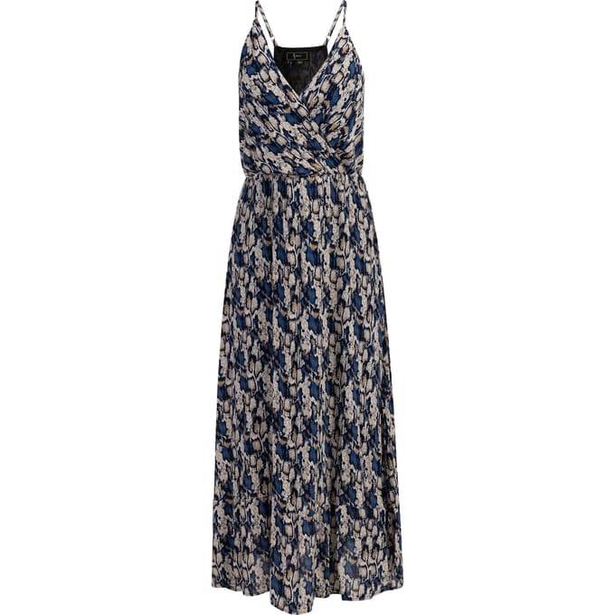 Faina Maxi jurk Dames Blauw Veelkleurig