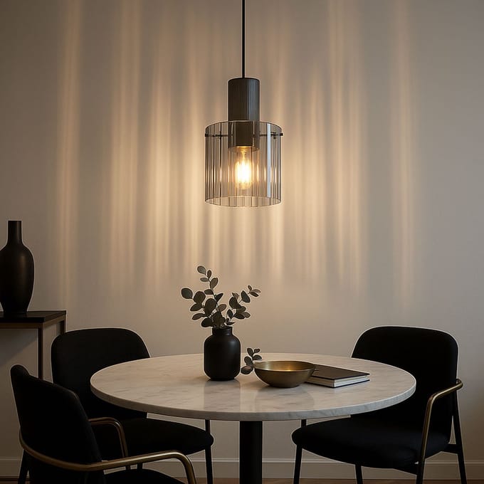 Globo - hanglamp - TULIVAR - zwart - glas - Ø 18cm - E27 - 15904HS