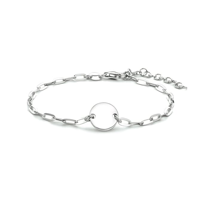 Zilver Gerhodineerd Armband Rondje 16 + 3 Cm 1334034