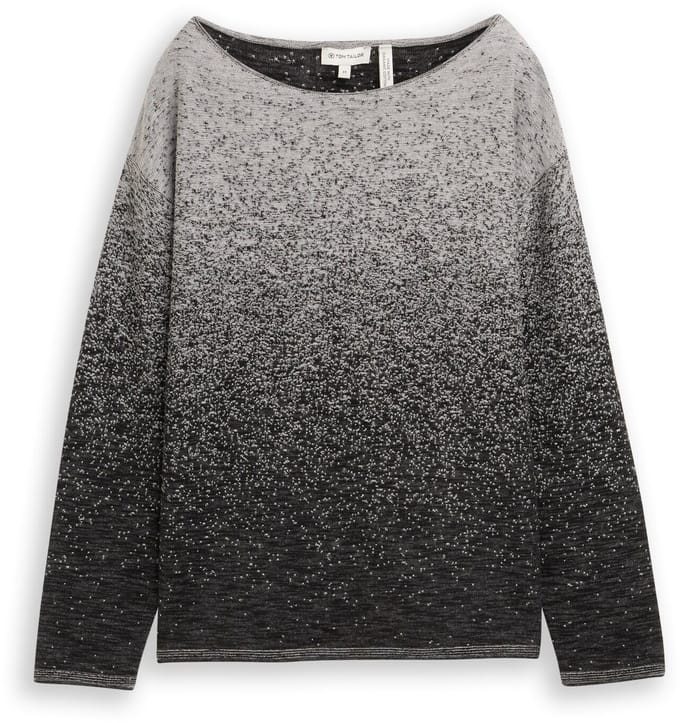 Tom Tailor - Losvallende gebreide trui met kleurverloop - Maat L - black grey degrade design