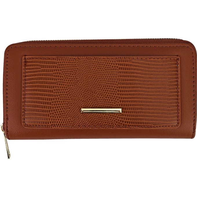 Dames Faux Leren Portemonnee Grote Gestructureerde Tas met Metaal Detail Organizer